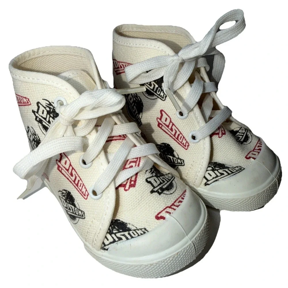 CHMC Kids NBA Detroit Pistons Baby High Top Shoes Size 2 Vintage Made In USA
